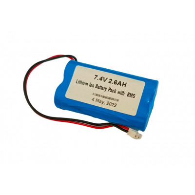 7.4V 2600mAH Li-ion Battery Pack Inbuilt BMS protection