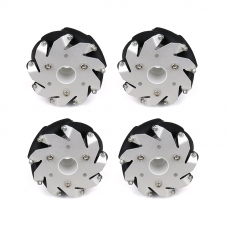 100mm Aluminium Mecanum wheels Basic (Bush type rollers) - (4 Pieces Pack)