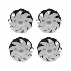 100mm Aluminium Mecanum wheels Basic (Bush type rollers) - (4 Pieces Pack) 100mm Aluminium Mecanum wheels Basic (Bush type rollers) - (4 Pieces Pack)