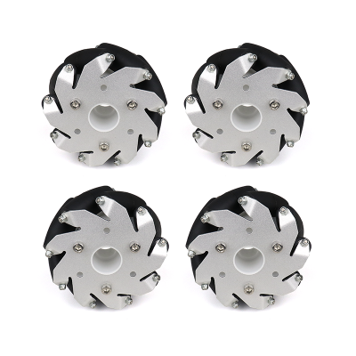 100mm Aluminium Mecanum wheels (Bearing type rollers) (4 Pieces Pack)