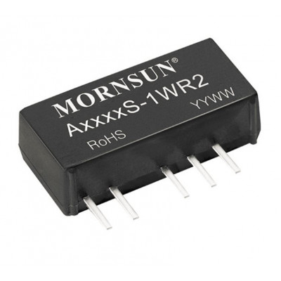 A1512S-1WR2 Mornsun 15V to ±12V DC-DC Converter 1W Power Supply Module - Ultra Compact SIP Package