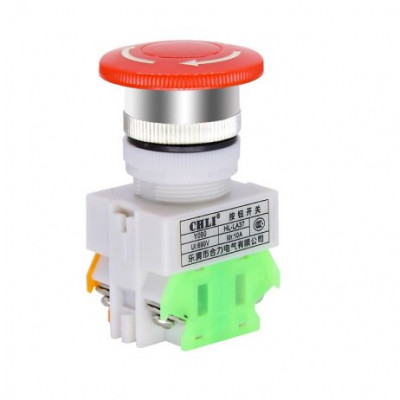 AC 660V 10A LAY37 DPST Emergency Stop Push Button Switch