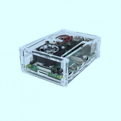 Raspberry PI 4 Acrylic Case with Cooling Fan Slot
