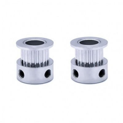 Aluminum GT2 Timing Pulley 20 Tooth 8mm Bore for 6mm Belt - 2 Pieces Pack