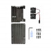 Black Aluminum Heat Sink Case with Double Fans for Raspberry Pi 4 Model B