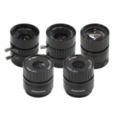 Arducam CS-Mount Lens Kit for Raspberry Pi HQ Camera (Type 1/2.3), 6mm to 25mm Focal Lengths, 65 to 14 Degrees, Telephoto, Wide Angle, Pack of 5