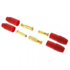 AS150 Anti Spark Self Insulating Gold Plated Bullet Connector - RED - 4 Pieces pack