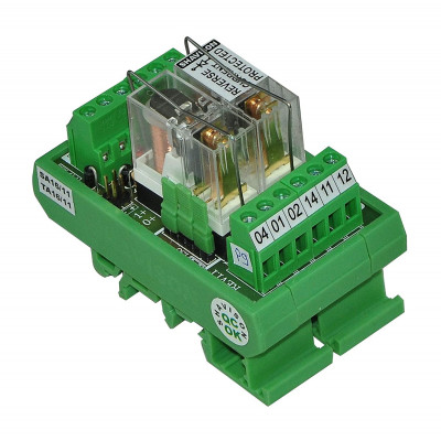AS362-24V-S-OE Shavison 2 Channel 24V Din Rail/Socket Mounted Solid State Relay Module 230V 5A with Reverse Blocking Diode and Led Indicator