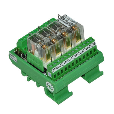 AS363-24V-OE Shavison 4 Channel 24V Solid State Relay Module 230V 5A with Reverse Blocking Diode and Led Indicator