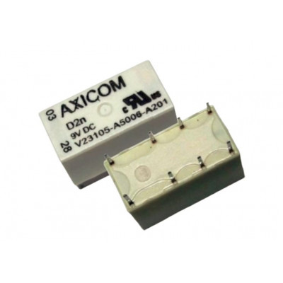 AXICOM 9V 2A DC V23105-A5006-A201 8 Pin DPDT PCB Mount Telecom Relay