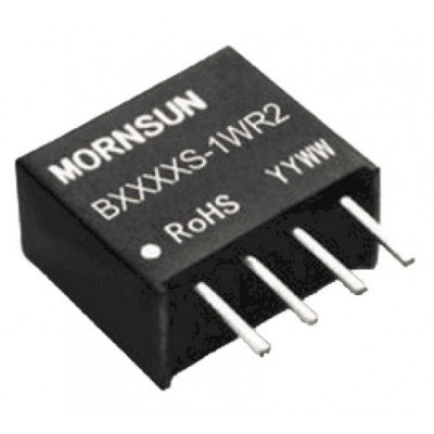 B0512S-1WR2 Mornsun 5V to 12V DC-DC Converter 1W Power Supply Module - Miniature SIP/DIP Package
