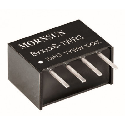 B1212S-1WR3 Mornsun 12V to 12V DC-DC Converter 1W Power Supply Module - Compact SIP/DIP Package