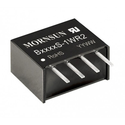 B1512S-1WR2 Mornsun 15V to 12V DC-DC Converter 1W Power Supply Module - Compact SIP/DIP Package
