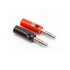 Banana Jack Plug Connector Male Black & Red Pair - 4mm