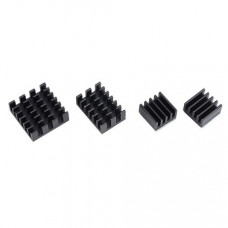 Black 4 in 1 Heat Sink Set Aluminum for Raspberry Pi 4 Model B