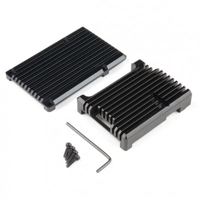 Black Aluminum Heat Sink Case for Raspberry Pi 4 Model B