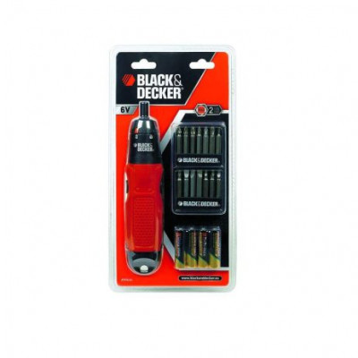 Black and Decker Cordless Battery Powered Screwdriver Set, 6V (A7073)