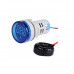 Blue 0-100A 22mm AD16-22DSA Round LED Ammeter Indicator Light with Transformer
