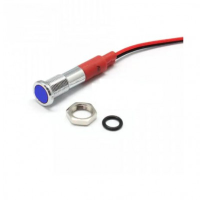 Blue 10-24V 6mm LED Metal Indicator Light with 15CM Cable Blue 10-24V 6mm LED Metal Indicator Light with 15CM Cable