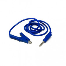 Blue 1M Double End Test lead Wire 4mm stackable Banana Plug Alligator Clip Crocodile 15A