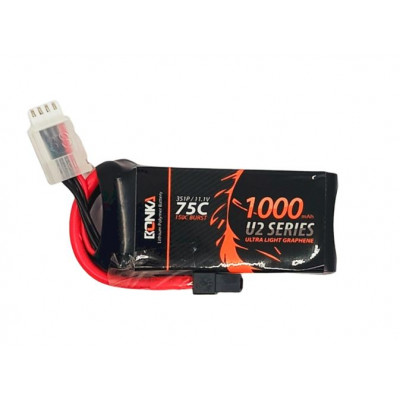 Bonka 11.1V 1000mAh 75C 3S GR Ultra Light U2 Series Lipo Battery
