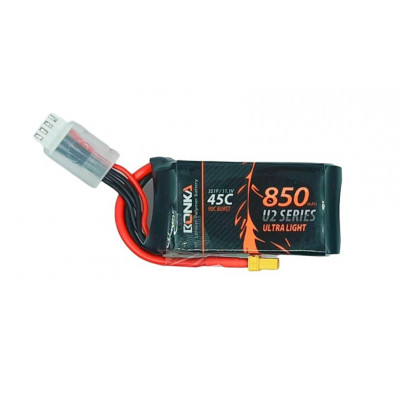 Bonka 11.1V 850mAh 45C 3S Ultra Light U2 Series Lipo Battery