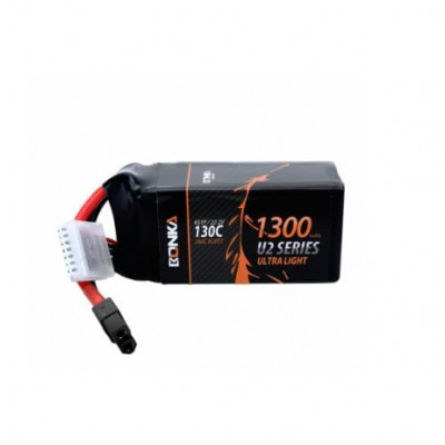 Bonka 22.2V 1300mAh 130C 6S FPV U2 Series Lithium Polymer Battery Pack Bonka 22.2V 1300mAh 130C 6S FPV U2 Series Lithium Polymer Battery Pack