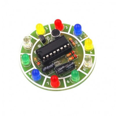 CD4017 Colorful Voice Control Rotating LED Light Kit CD4017 Colorful Voice Control Rotating LED Light Kit
