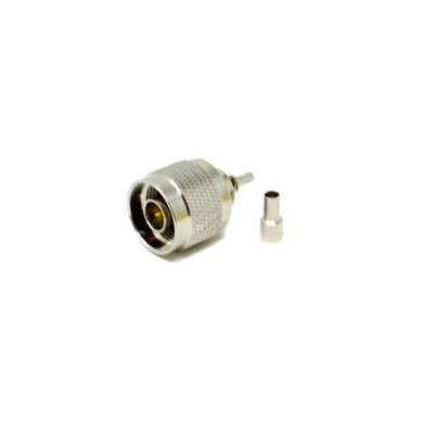 Coaxial Connector Male N Type 180 Degree Crimp Type For Cable