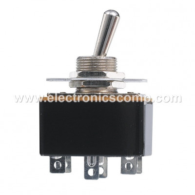 15 Amp DPDT ON-OFF-ON (Center Off) Toggle Switch - Lock Action