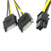 Dual SATA 15PIN to 6PIN Graphics Card Power Cable