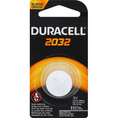 Duracell DL2032 (CR2032) 3V 225mAh Lithium Coin Cell Battery 