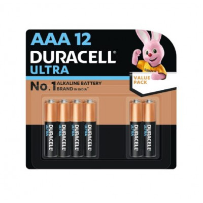 Duracell Ultra Alkaline AAA Battery (Pack of 12)