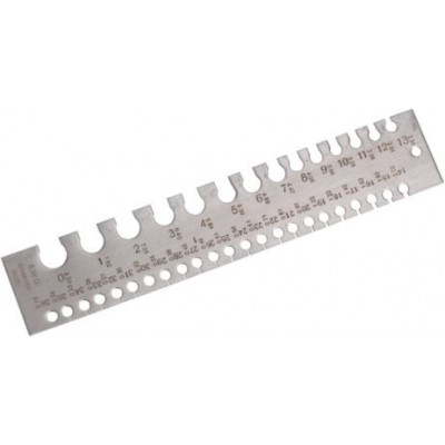 DURATOOL Wire Gauge, Stainless Steel, 37 Hole, 0 36 SWG, Etched DURATOOL Wire Gauge, Stainless Steel, 37 Hole, 0 36 SWG, Etched