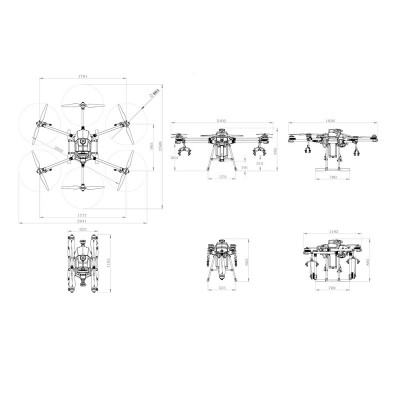 EFT G62020L 6 Axis Agriculture Drone Frame with AS150 U Connector