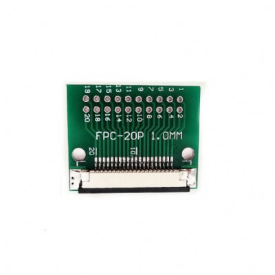 FFC / FPC Adapter Board 1mm to 2.54mm Soldered Connector - 20 pin FFC / FPC Adapter Board 1mm to 2.54mm Soldered Connector - 20 pin