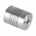 Flexible Aluminium Coupling OD: 25mm x L: 32mm Bore: 5x8mm