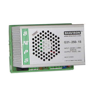 G31-250-15 Shavison SMPS - 15V 15A - 225W DIN Rail Mountable Metal Power Supply