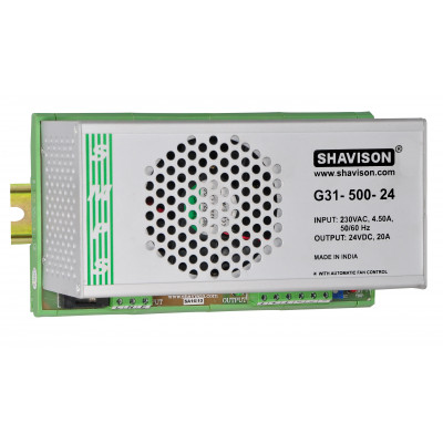 G31-500-24 Shavison SMPS - 24V 20A - 480W DIN Rail Mountable Metal Power Supply