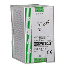 G31-60-48 Shavison SMPS - 48V 1.25A - 60W DIN Rail Mountable Metal Power Supply