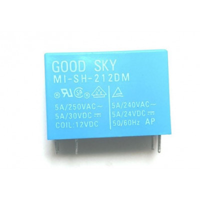 Goodsky 12V 5A DC MI-SH-212DM 6-Pin DPST PCB Mount Power Relay