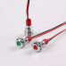 Green 10-24V 10mm LED Metal Indicator Light with 15CM Cable