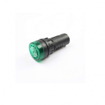 Green AC/DC12V 22mm AD16-22SM LED Signal Indicator Built-in Buzzer