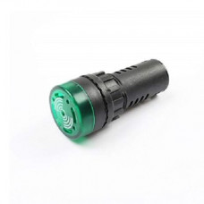 Green AC220V 16mm AD16- 16SM LED Signal Indicator Built-in Buzzer