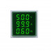 Green AC50-500V 0-100A 0-100Hz AD16- 22AVHz 3 in 1 Square LED Voltage Current Hertz Indicator