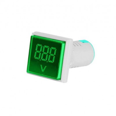 Green AC60-500V 22mm AD16-22FSV Square Cover LED Voltmeter Indicator Light Green AC60-500V 22mm AD16-22FSV Square Cover LED Voltmeter Indicator Light