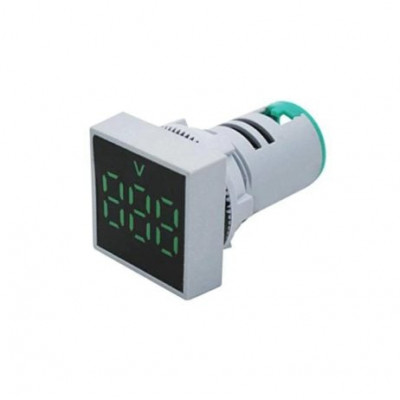 Green AC60-500V 22mm AD16-22FSV Square Frosted Surface LED Voltmeter Indicator Light Green AC60-500V 22mm AD16-22FSV Square Frosted Surface LED Voltmeter Indicator Light