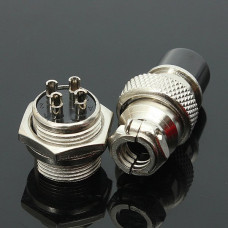 GX-16 4-Pin Metal Aviation Plug Male and Female Panel Connector