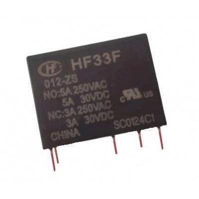 Hongfa 12V 5A DC HF33F/012-ZS3 5-Pin SPDT Miniature Power Relay