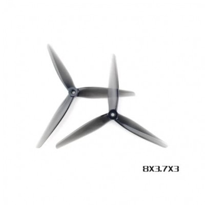 HQProp 8X3.7X3 Grey(1CW+1CCW)-Poly Carbonate Triblade Propeller HQProp 8X3.7X3 Grey(1CW+1CCW)-Poly Carbonate Triblade Propeller